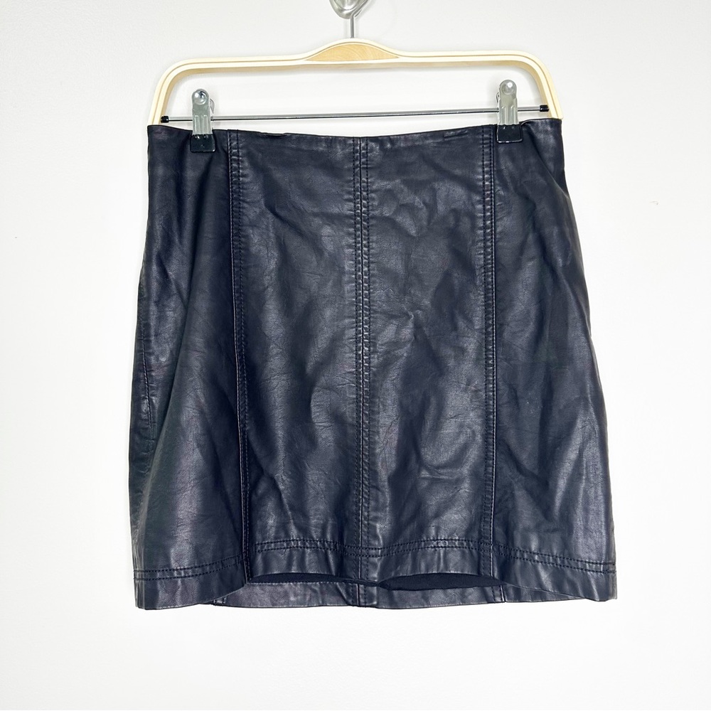 Free People Black Mini Pencil Skirt